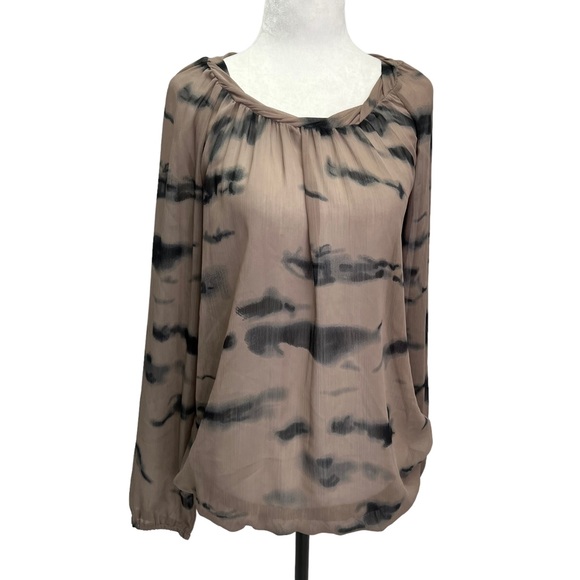 Soya Concept Taupe Black Scoop Neck Long Sleeve Top Size S - Picture 3 of 12